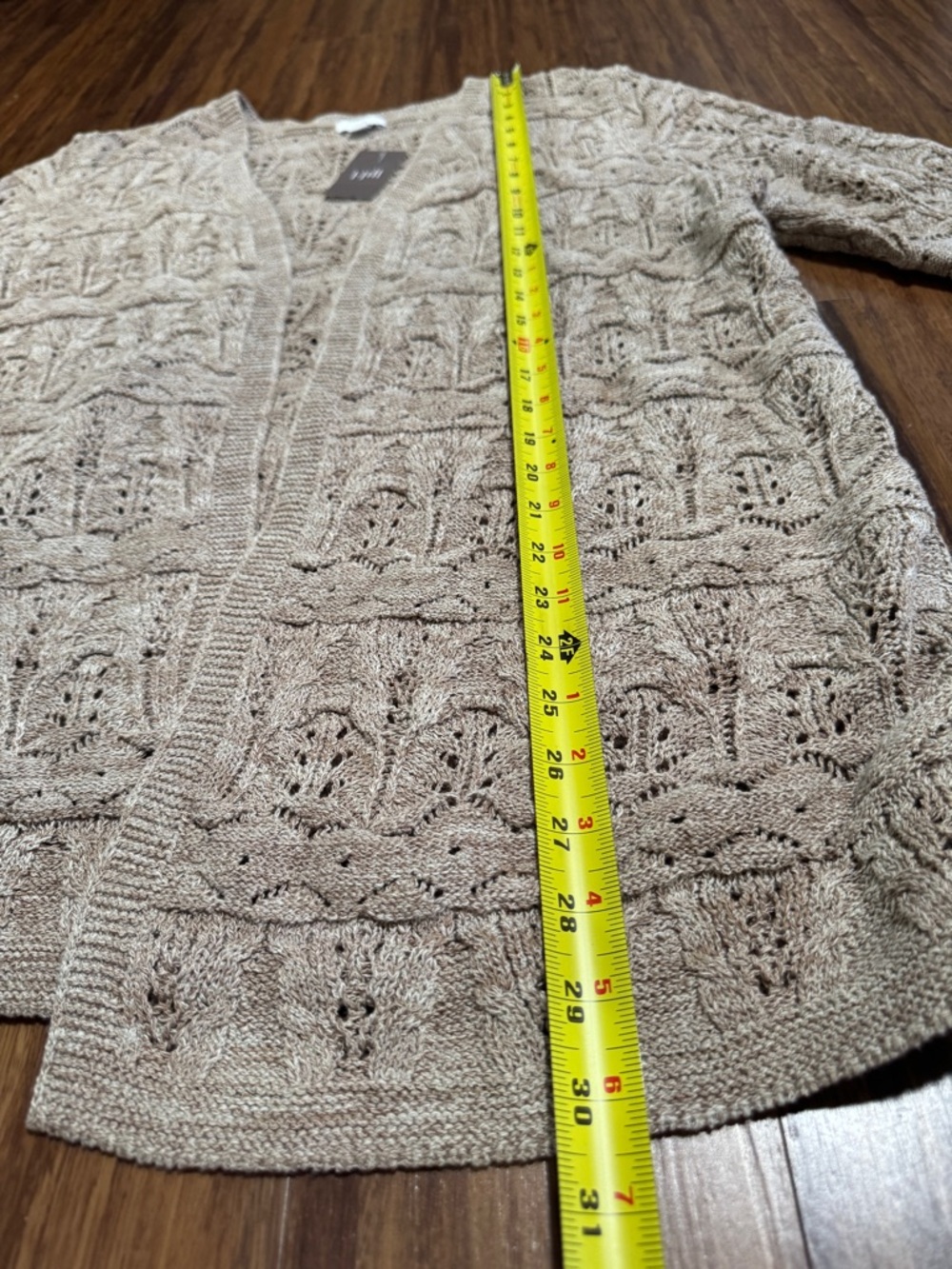 NEW J. Jill Women's Beige Lace Cardigan Size L Cotton Retail NWT $89 - Picture 8 of 15